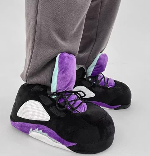 Generic Unisex Adult Women's One Size Fits Most Grey Faux Shearling Lined Polyester Blend Fuzzy Fleece Lined Round Toe No Closure Faux Fur Slippers4