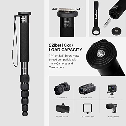 Fooletu Shooting Stick Monopod With Tri-Stand Tripods Base, Rotating And Removeable U Shaped Yoke, Gun Pod Rifle Rest For Hunting, Shooting And Outdoors-(K266+U) #TOP6
