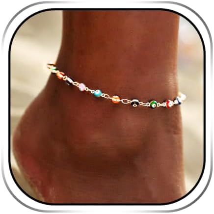 Bracelet De Cheville Boho Sequins Or Perles - Réglable, Pour Femmes Et Filles - Plage, Fête, Style Éthnique