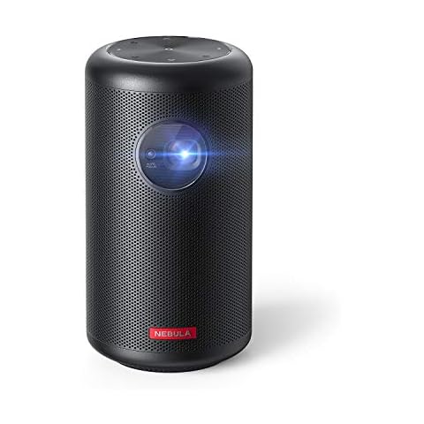Anker NEBULA Capsule Max Mini Projector, Pint-Sized Wi-Fi Portable Projector, 200 ANSI Lumen, Native 720p HD, 8W Speaker, Movie Projector, 100 Inch Picture, 4-Hour Video Playtime, Home Entertainment Cover