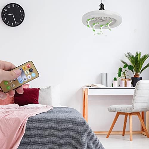 Bladeless Ceiling Fan | Ceiling Fan with Lights and Remote | 3-Color Dimmable LED 3 Speeds Timing with Remote Control, Ceiling Light with Fan, Electric Fan