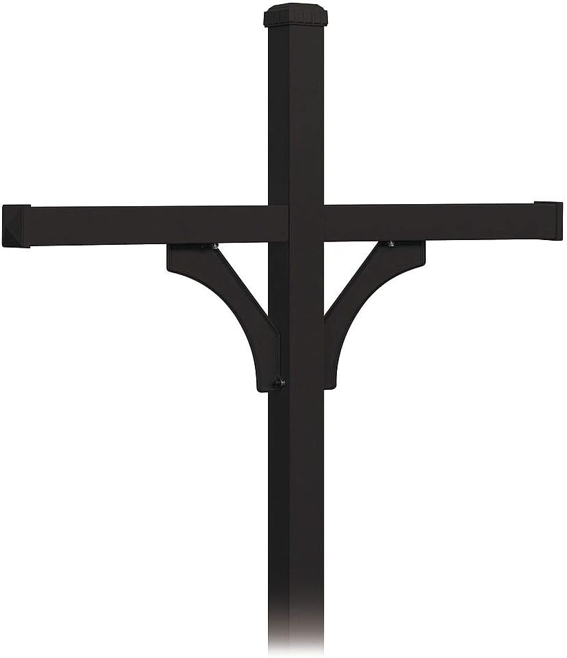 Salsbury Industries 4374BLK Deluxe Post 2 Sided In-Ground Mounted for 4 Roadside Mailbox, Black