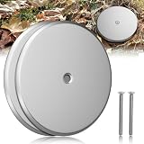 Wuno Shop 7 Inch Cleanout Cover Plate, Round Cleanout Plug Access Hole Covers, Blank Flat Cover Plate for Useless Hole in Floor Drain/Ceiling/Drywall, with Large Securing Screw, Stainless Steel- 2 Pcs