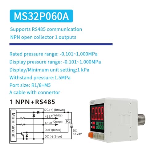 Manomètre numérique de haute précision MS32 RS485 MS32P060A pour automate