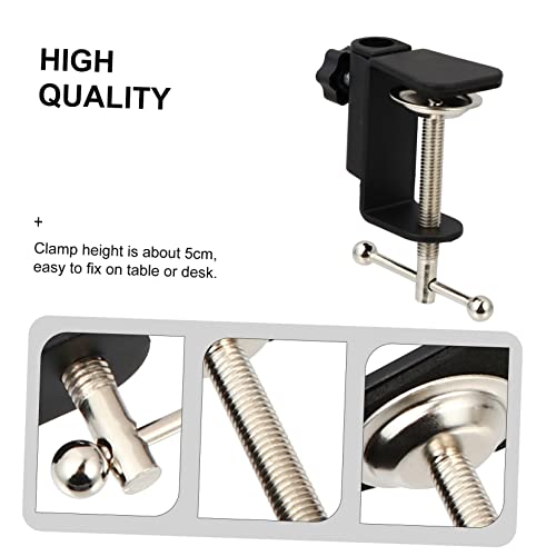 OFFSCH 2Pcs Adjustable Microphone Mount Clamp Suspension Base Clip for Live Streaming Video Recording and Singing Compatible with Rods Durable Metal Construction