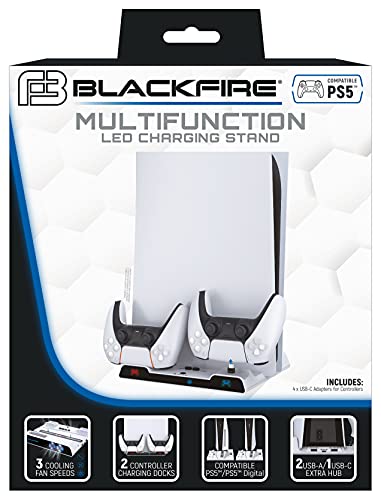 BLACKFIRE MULTIFUNCTION LED CHARGE STAND PS5 para Fundas y almacenamiento