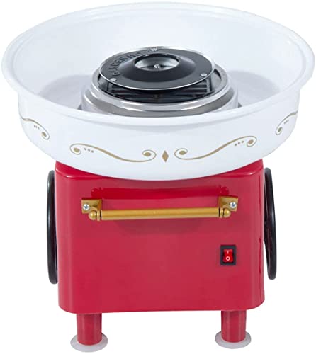 WYFX Zuckerwattemaschine, Zuckerwattemaschine 500W Rot Vintage Design, Partygeschenk für Kinder und Erwachsene Jahrmarkt… – Bild 3