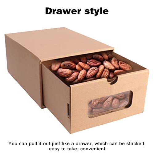 Houseen Shoes Box, 2 Pack, Waterproof Paper Cardboard, Stackable, Stackable Storage Boxes, Transparent Window(Brow) #TOP5