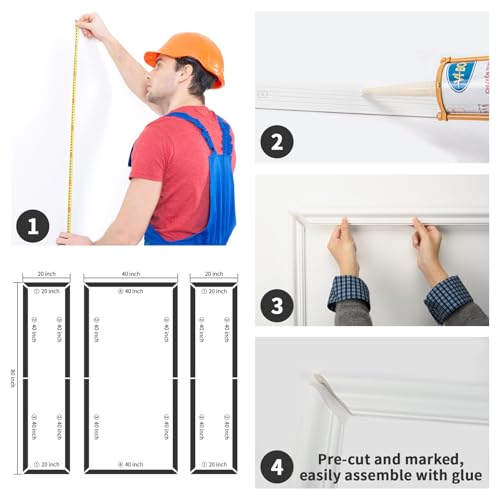 Art3dwallpanels Peel and Stick Wall Molding 3 Pcs Wainscoting Decor Kit by Art3dwallpanels - Used condition - Image 3