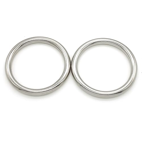 Heavy Duty Stainless Steel Metal O-Ring Welded Metal Round Rings for Camping Belt, Luggage Hardware Accessories (2, 10 x 80mm ID) - Thumbnail 2
