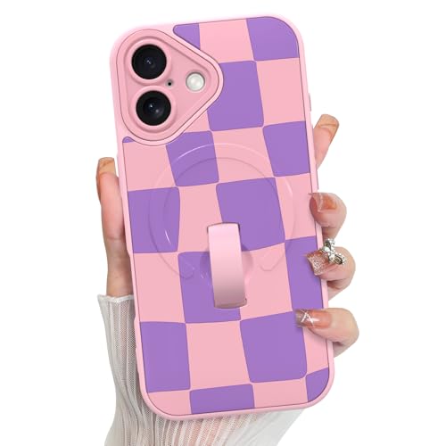 KANGHAR Compatible with iPhone 16 Case Checkered -Pink by KANGHAR - Used condition - US$19.30