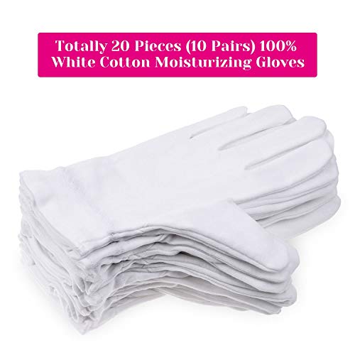 100 Percent Cotton Gloves For Dry Hands Eczema, Selizo 10 Pairs White Cotton Gloves For Women Dry Hands Moisturizing Cosmetic Sensitive Irritated Skin Spa #TOP1