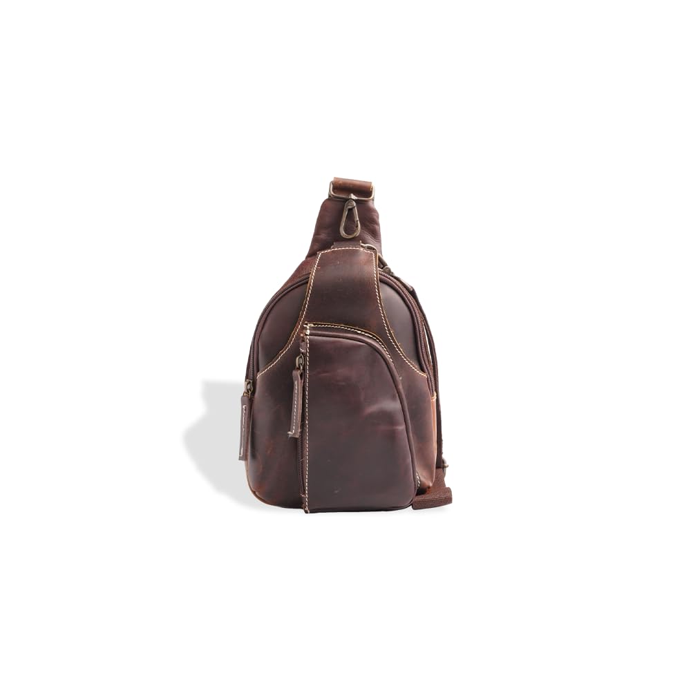 LeatherManor Crunch Leather Stylish Crossbody Unisex Fanny Bags (Colour- Dark Brown) (B0CCSJLTSY) Amazon Price History, Amazon Price Tracker