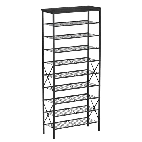 Image of 10 Tiers Shoe Storage Organizer, Large Capacity Shoe Shelf Holds 32 Pairs of Shoes,Black