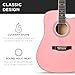Best Choice Products 41in Beginner Acoustic Guitar Full Size All Wood Cutaway Guitar Starter Set w/Case, Strap, Capo, Strings, Picks - Pink