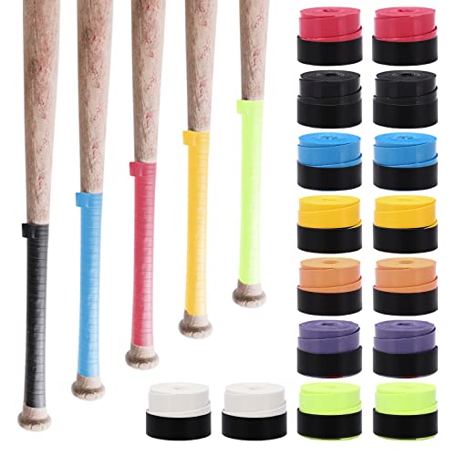 Potras Bat Grip Tape For Baseball: 16 Rolls Bat Grip Tape Non-Slip Bat Tape, 0.7Mm Full Adhesive Pro Quality Bat Tape, Soft Adhesive Handle Bat Wrap Grip Tape For Sports Bat Grip, 8 Colors #TOP12