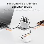 100W GaN USB Charger Block, 3-Port Slim Fast Wall Charger, Silver - Image 3