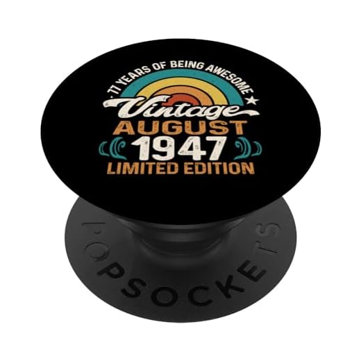 Nacido en agosto de 1947 77 años de ser impresionante 77 cumpleaños PopSockets PopGrip Intercambiable