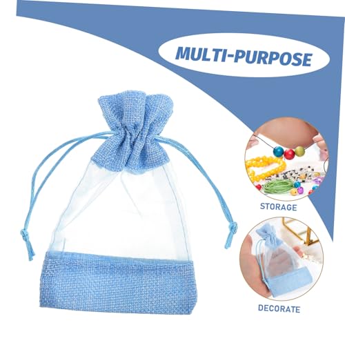 Bolsas Vacías Sachet Tela de Lino Azul 15x10 cm Pack 10 miniatura 7