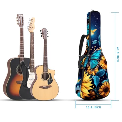 JRHEJTFZ Housse pour guitare acoustique de 1,9 cm d’épaisseur – Imperméable – Durable et élégant – Motif galaxie, tournesol et papillon, Multicolore 4., 42.9×16.9×4.7 in, Motif imprimé tendance - Les Beatles, Paul McCartney, John Lennon, RIngo Starr, George Harrison JRHEJTFZ Housse pour guitare acoustique de 1,9 cm d'épaisseur - Imperméable - Durable et élégant - Motif galaxie, tournesol et papillon, Multicolore 4., 42.9x16.9x4.7 in, Motif imprimé tendance – Image 6