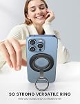 Lamicall for MagSafe Magnetic Phone Grip Stand - 2025 [Upgrade Dual-Hinge] Finger Ring Holder Phone Kickstand, Super Magnet 360° Rotation Ring, for MagSafe Accessories for iPhone 16 17 Pro Max Air Pro