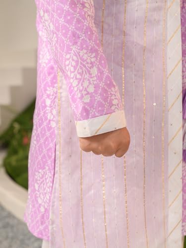 Pspeaches Boys Ethnic Motifs Printed Regular Pure Cotton Kurta With Pyjamas