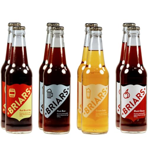 Image of Briars Soda - Classic Soda 12 fl oz Glass Bottles, (8 Pack) (8 - Pack, 4 Flavor Variety)
