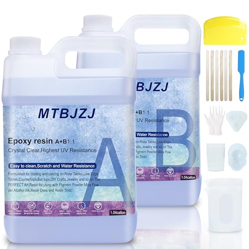 2.08 Gallon Quick Curing Epoxy Resin- 4 Hrs Demold Upgrade- Clear & Bubble Free- Fast Demold 1:1 Mix- High Gloss for Art, Jewelry, Casting, Resin Epoxy Table Top- Epoxy Resin Kit for Beginners