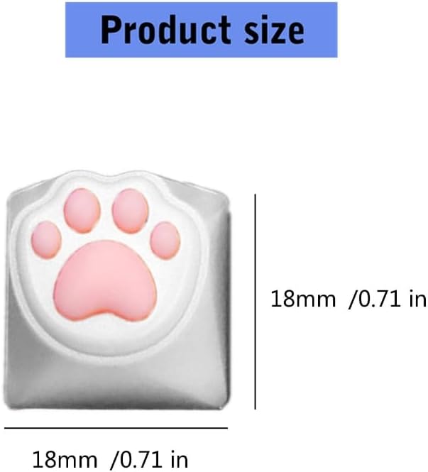 4 Pcs Novelty Cats Paw Keycaps Silicone Soft Gaming Keycaps Replacement for Mechanical Keyboard, Quiet Typing image 2
