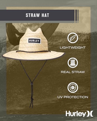 Image of Hurley Men's Straw Hat - Bayside Lifeguard Straw Sun Hat