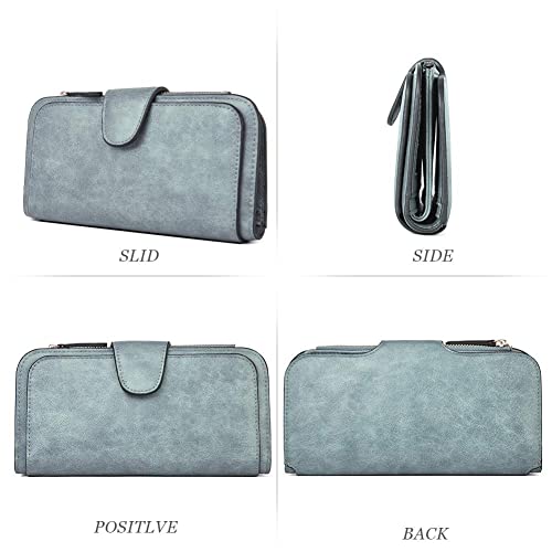 Women Wallet Soft PU Leather Multi Card Organizer Ladies Clutch (Grey)4