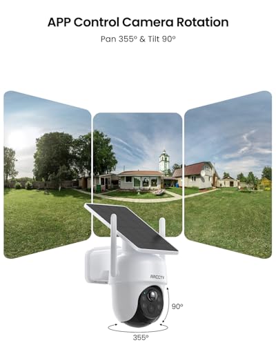 Image of Security Cameras Wireless Outdoor, No Monthly Fee Solar Camera Outdoor Wireless, 4-Camera 4MP Home Security Camera System with Base Station, Local Storage, PIR Motion Detection, Color Night Vision