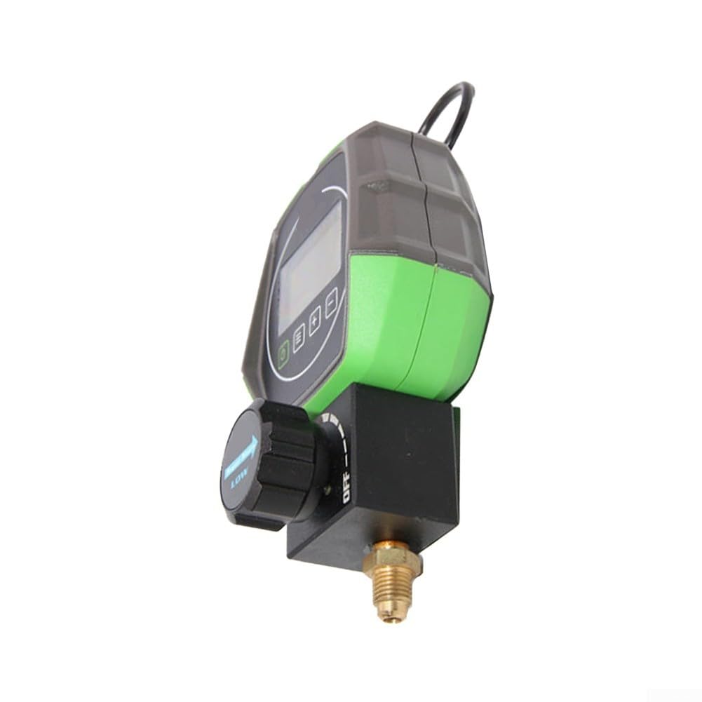 Digitales Vakuummeter mit Temperaturmessung für 90, HVAC Druckmessgerät mit Kugelventil und HD-Fenster, Präzisions-Manifold-Tester für Klimaanlage und Kältetechnik Installation(ST-B168DH)
