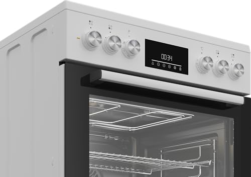 Beko FBM67320WS freistehender Herd, 60 cm Backofen, 72 l Volumen, Dampfreinigung SteamShine, 8 Heizarten, Multifunktionsofen, weiß