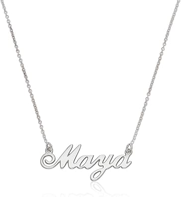 Personalized Hollywood Small Nameplate Necklace - Upgrade with 0.02ct or 0.05ct Diamond