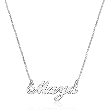 Personalized Hollywood Small Nameplate Necklace - Upgrade with 0.02ct or 0.05ct Diamond