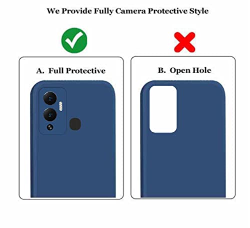 Image of A rtistque Liquid Silicone Back Cover Case for Infinix Hot 12 Play Matte Shockproof TPU Soft Flexible with Camera Protection - Blue