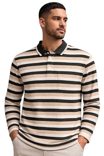 Image of SANE ORIGINALS Full Sleeves Textured Polo Tshirt for Men with Pocket || Long Sleeves Collar and Pocket T-Shirt for Men