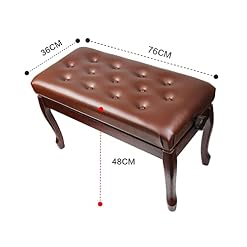 TEmkin Banc de Piano de Luxe, Tabouret de Piano en Cuir avec Construction en Bois Massif, Banc de Clavier, Tabouret de vanité, 76 x 35 x 49 cm, Marron - Les Beatles, Paul McCartney, John Lennon, RIngo Starr, George Harrison TEmkin Banc de Piano de Luxe, Tabouret de Piano en Cuir avec Construction en Bois Massif, Banc de Clavier, Tabouret de vanité, 76 x 35 x 49 cm, Marron – Image 2