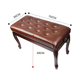 TEmkin Banc de Piano de Luxe, Tabouret de Piano en Cuir avec Construction en Bois Massif, Banc de Clavier, Tabouret de vanité, 76 x 35 x 49 cm, Marron - Les Beatles, Paul McCartney, John Lennon, RIngo Starr, George Harrison TEmkin Banc de Piano de Luxe, Tabouret de Piano en Cuir avec Construction en Bois Massif, Banc de Clavier, Tabouret de vanité, 76 x 35 x 49 cm, Marron – Image 2