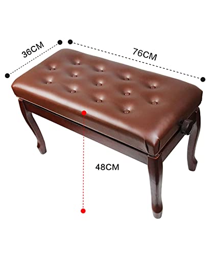 TEmkin Banc de Piano de Luxe, Tabouret de Piano en Cuir avec Construction en Bois Massif, Banc de Clavier, Tabouret de vanité, 76 x 35 x 49 cm, Marron - Les Beatles, Paul McCartney, John Lennon, RIngo Starr, George Harrison TEmkin Banc de Piano de Luxe, Tabouret de Piano en Cuir avec Construction en Bois Massif, Banc de Clavier, Tabouret de vanité, 76 x 35 x 49 cm, Marron – Image 3