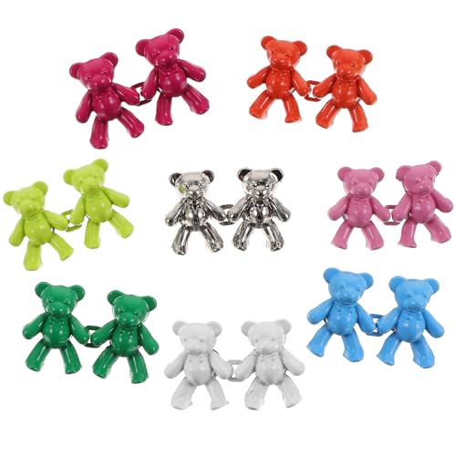 HOODANCOS 8 Pairs Bear Shape Metal Waist Tightener Buttons Adjustable