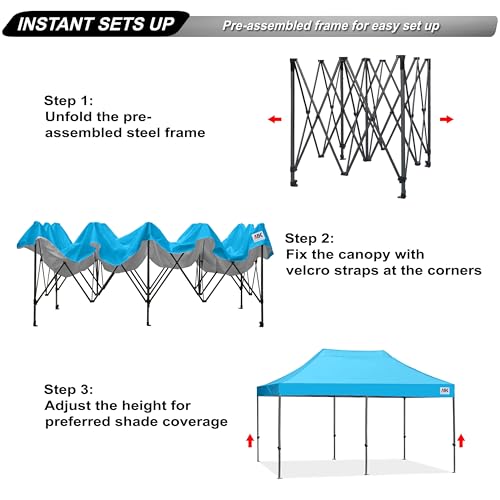 Image of ABCCANOPY Patio Pop Up Canopy Tent 10x20 Commercial-Series(Sky Blue)