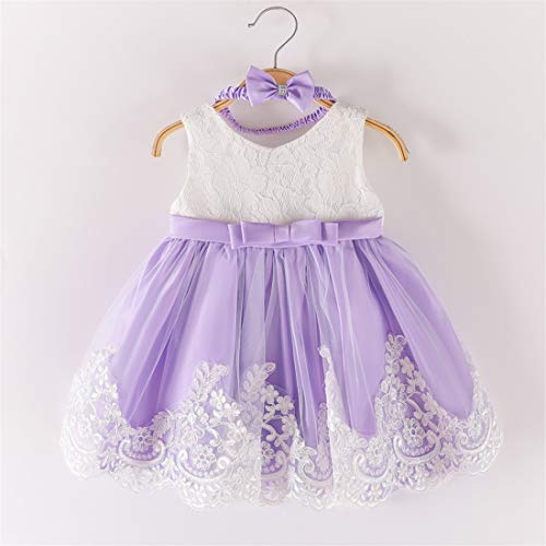 5T Dresses For Girls Size 4 Christmas Party Dress For Toddlers Size 5 Embroidered Sleeveless Special Occasion Dress Purple Father And Daughter Dance Dress Prom Dresses For Girls (Purple 110) #TOP1