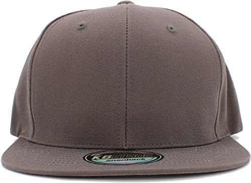 Image of KBETHOS Classic Snapback Hat Blank Cap Underbrim Cotton Wool Blend Flat Visor Adjustable Unisex