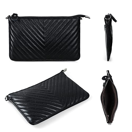 Image of befen Genuine Leather Wristlet Clutch Wallet Purses Small Crossbody Bags for Women with RFID Blocking Card Slots