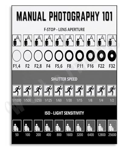 Photo Taking Guide Poster Photography Cheat Sheet Wall Art for Visual Learners Studio Wall Home Office Classroom Decor(Framed,08