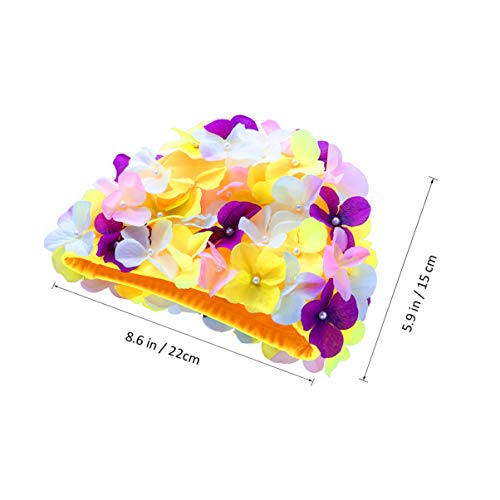 Women Floral Petal Swim Cap Vintage Swim Cap Fashionable Swim Cap Swim Flower Swimming Cap Retro Bathing Cap For Women #TOP6
