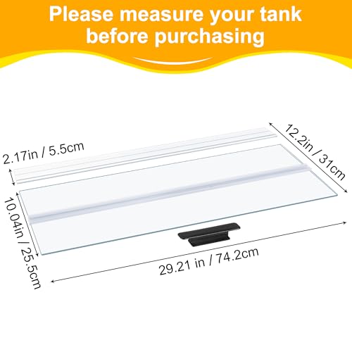 CUCZUUS 29.21x11.69 x0.16in Clear Tempered Glass Canopy,Aquarium Fish Tank Hoods FITS for Most 20Long/29 Gallon Fish Tanks (Aqueon, Marine Land & Perfecto) by CUCZUUS - Image 2