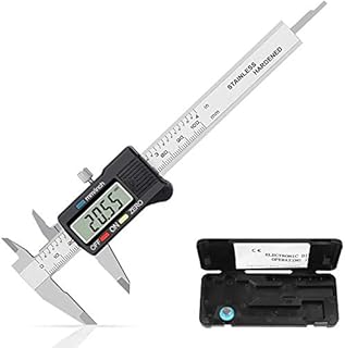eSynic 100mm Digital Vernier Caliper 4 Inch Stainless Steel Vernier Caliper and Large LCD Screen Inch Metric Conversion Vernier Caliper for Designers Engineers and Mechanics